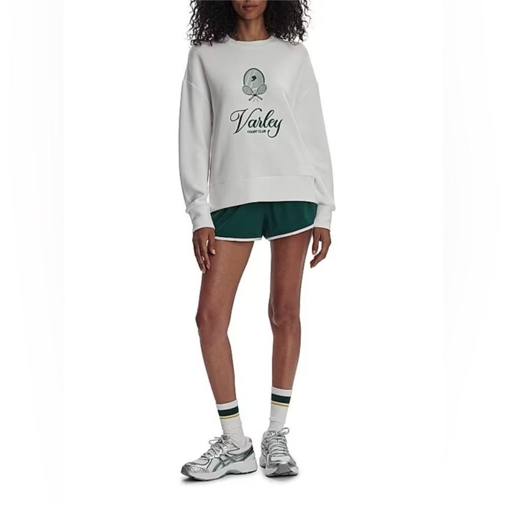 NWT Varley Women's Rasco Namesake White Forest Crew Neck Sweater - Picture 5 of 9